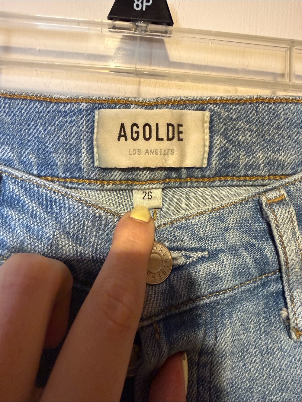 Agolde Nico High Rise Slim Fit Jeans in Embark Light Wash Blue Sz 26 - Picture 3 of 9